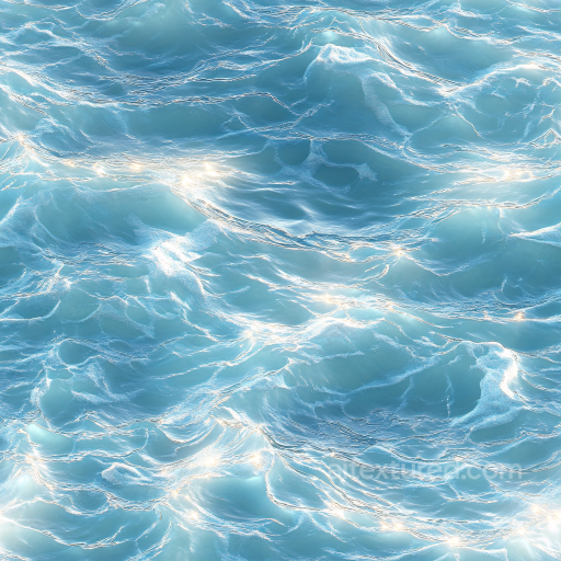 Water Texture with Realistic Ocean Surface Waves and Sparkling Highlights seamless Water PBR texture