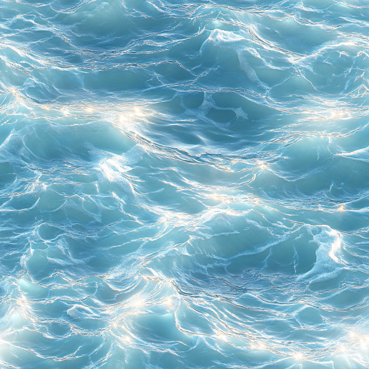 Water with Realistic Ocean Surface Waves and Sparkling Highlights seamless PBR texture preview