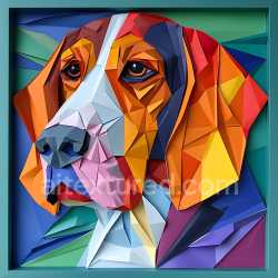 seamless Seamless 3D PBR Texture Featuring Vibrant Polygonal Dog Portrait texture 8k free download PBR