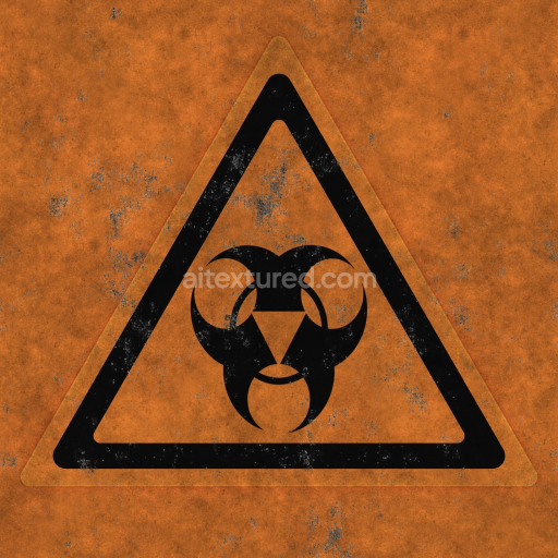 Archviz Biohazard Danger Metal Metallic Sign Substance — Seamless PBR Texture