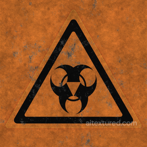 Archviz Biohazard Danger Metal Metallic Sign Substance - Seamless PBR Texture seamless Metal PBR texture
