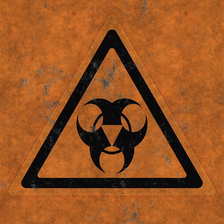 Archviz Biohazard Danger Metal Metallic Sign Substance seamless PBR texture preview