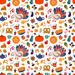 seamless Seamless 3D PBR Thanksgiving Texture Featuring Festive Icons and Autumnal Elements texture 8k free download PBR