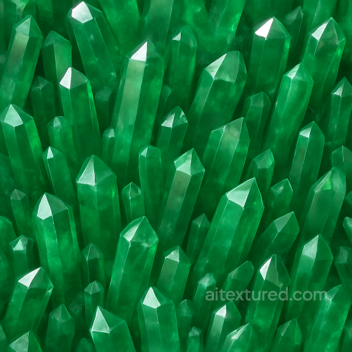 Of Translucent Emerald Crystal Points With Vibrant Green Gemstone Clarity And Crystal Glo… seamless Crystals PBR texture