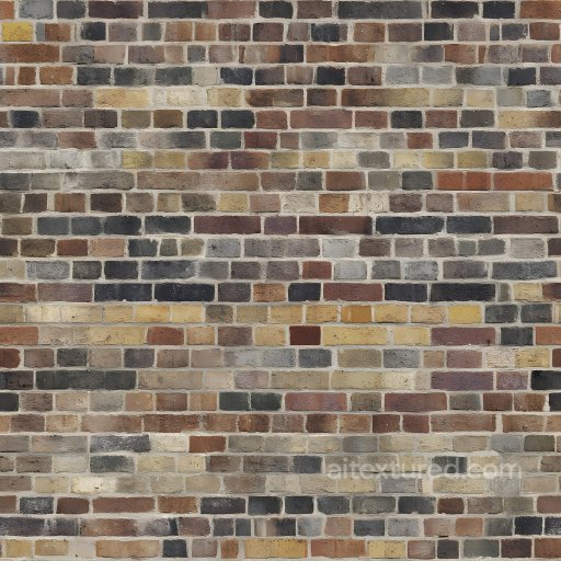 Weathered Multi-Colored Cracked Brick Wall Seamless Texture seamless Brick PBR texture