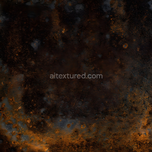 Seamless 3D Rusty Metal Texture with Pitted Holes and Oxidized Surface – PBR Ready