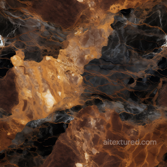 Brown and Black Marble PBR Texture with Fiery Veins and Polished Finish Marble texture preview