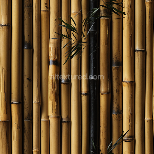 Seamless 3D PBR Texture of Natural and Charred Bamboo Culms with Fine Grain Detail