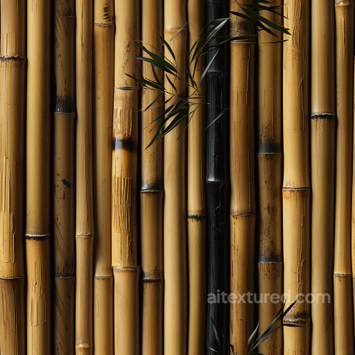 Natural and Charred Bamboo Culms Seamless Texture with Fine Grain Detail seamless Bamboo PBR texture