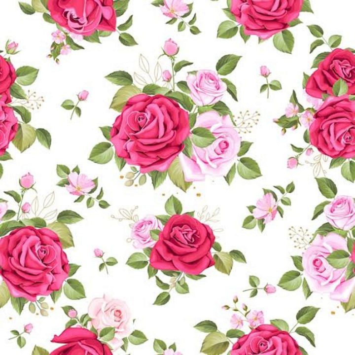 Featuring Pink and Red Roses with Green Leaves seamless PBR texture preview