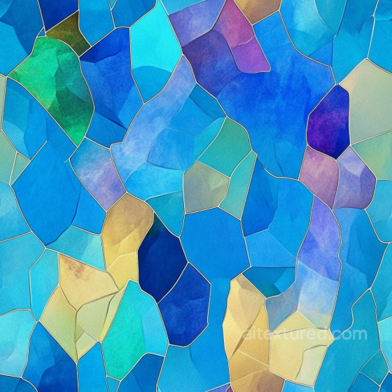 irregular mosaic PBR texture in vibrant blues and earthy tones Mosaic texture preview