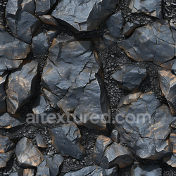 seamless Seamless 3D PBR cracked rocky ground stone texture with dark slate and gravel texture 8k free download PBR