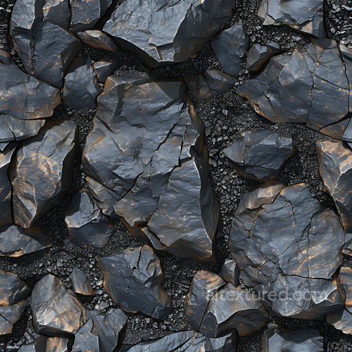 Cracked Rocky Ground Stone Texture With Dark Slate And Gravel seamless Stone PBR texture