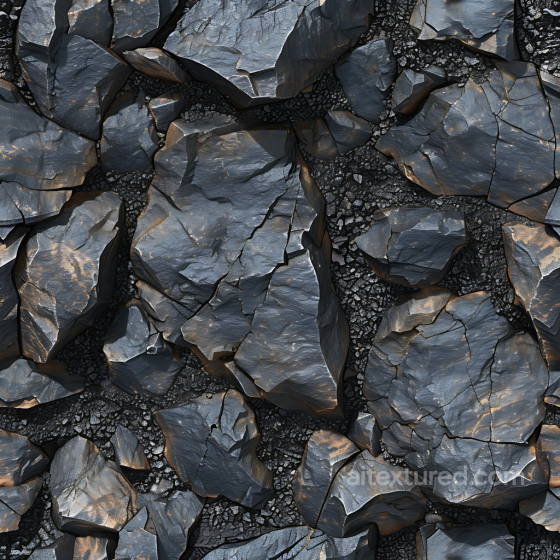 Cracked Rocky Ground Stone Texture With Dark Slate And Gravel Stone texture preview