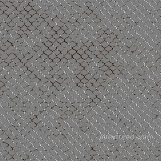 Chain-link Iron Wire Fence Texture Woven in Diamond Shape | Free PBR Metal texture preview
