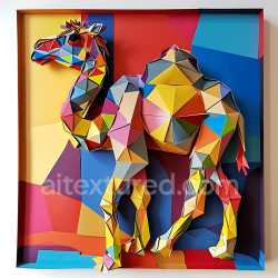 seamless Seamless 3D PBR Texture of Vibrant Geometric Camel Pattern with Origami Style texture 8k free download PBR