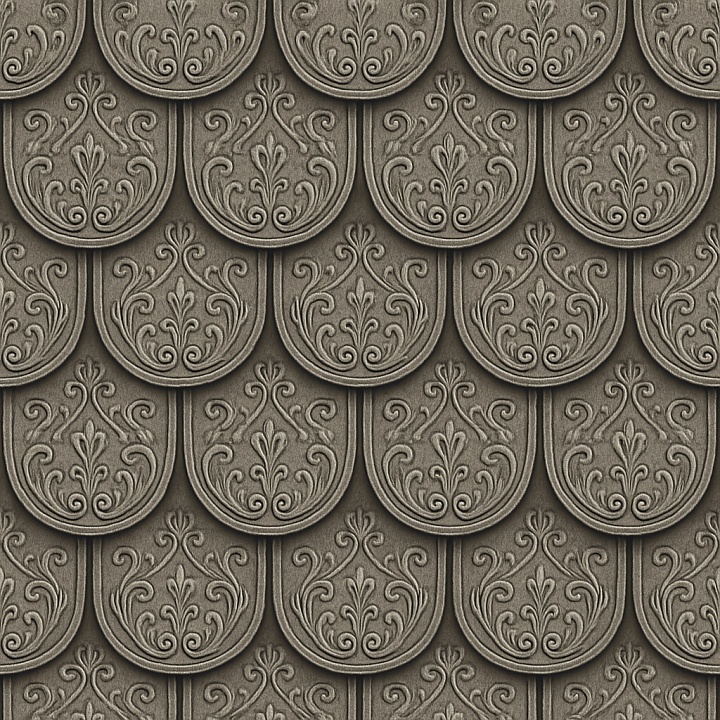 Ornate Metal Roofing seamless PBR texture preview