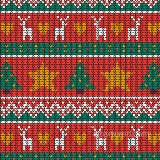 Knitted Christmas Sweater Texture with Reindeer and Tree Patterns seamless Christmas texture PBR texture