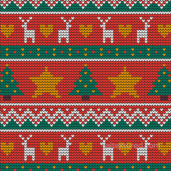 Knitted Christmas Sweater Texture with Reindeer and Tree Patterns Christmas texture texture preview