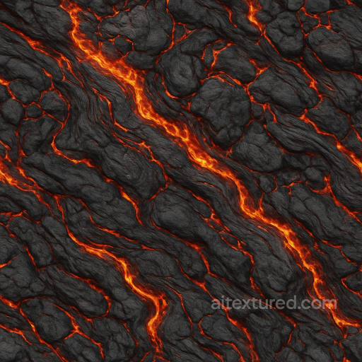 Volcanic Lava Flow With Basaltic Rock And Shattered Crust Features seamless Star, space, planets PBR texture