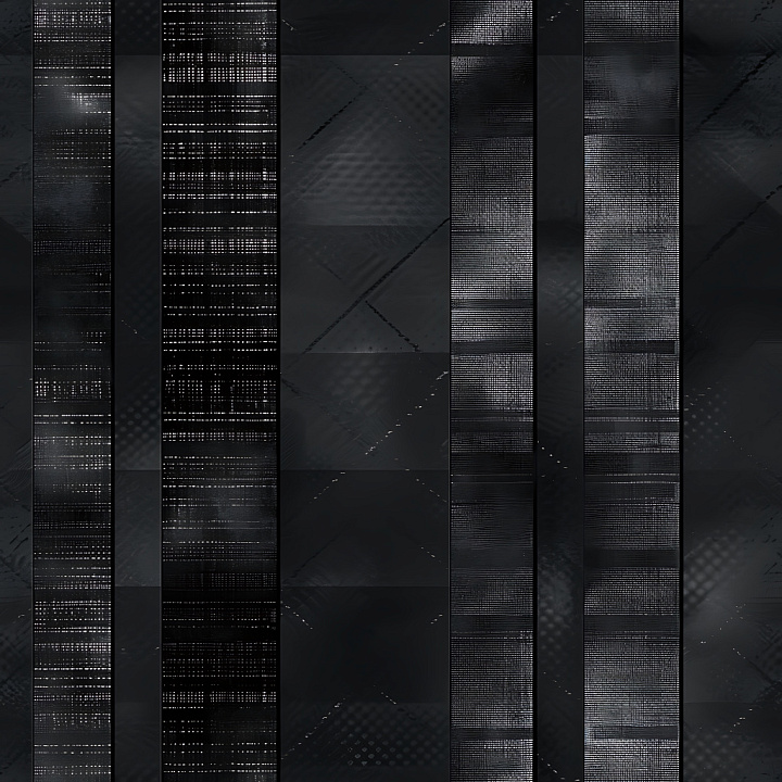 Dark Black Plaid Fabric with Subtle Weave seamless PBR texture preview