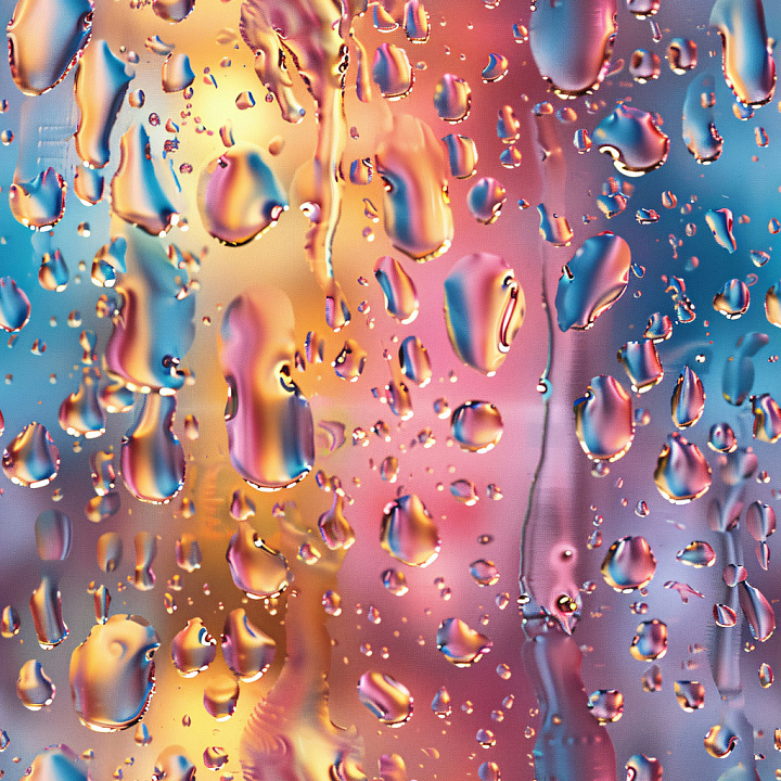 Featuring Vivid Glossy Water Droplets On Smooth Glass seamless PBR texture preview