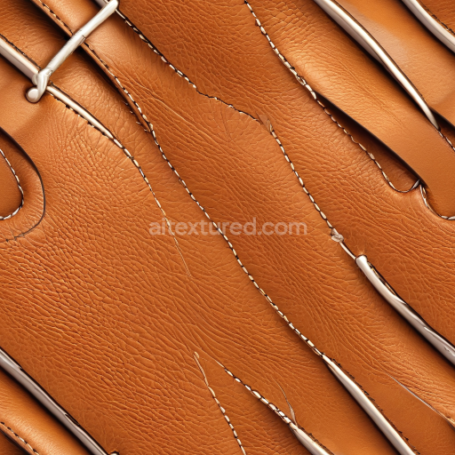 Seamless 3D Tan Cracked Leather PBR Texture Featuring Visible Stitching and Natural Grain