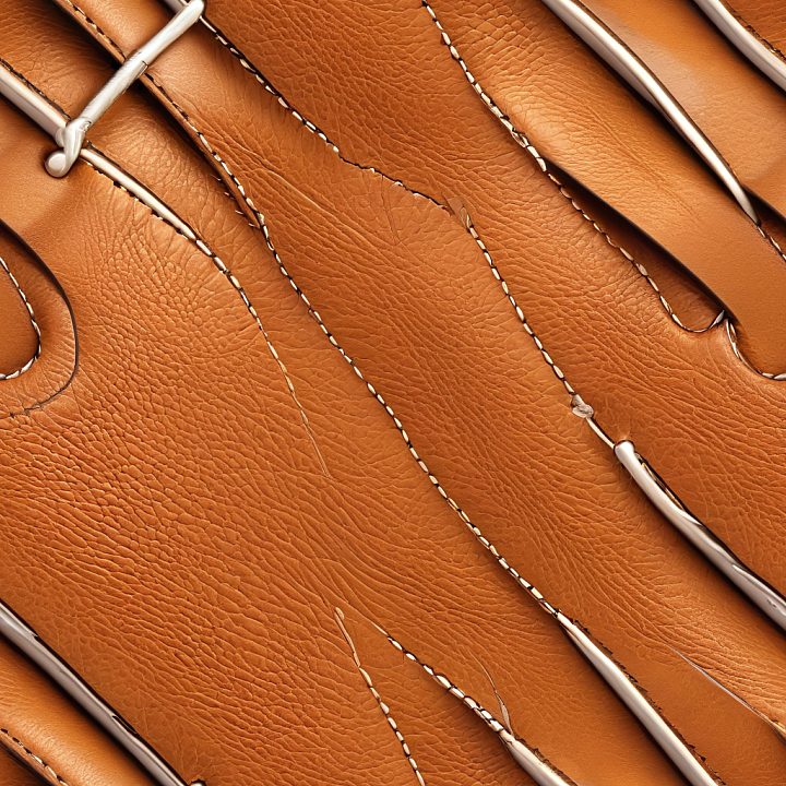 Tan Cracked Leather Featuring Visible Stitching and Natural Grain seamless PBR texture preview