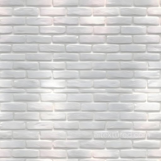 White Brick Wall Texture with Subtle Cracks and Smooth Surface seamless Brick PBR texture