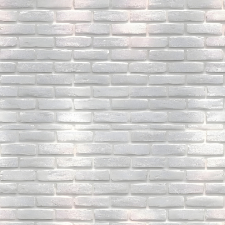 White Brick Wall with Subtle Cracks and Smooth Surface seamless PBR texture preview
