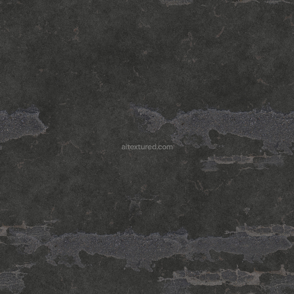 Seamless dark asphalt PBR texture used in 3D modeling