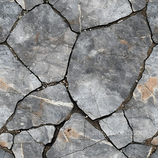 Cracked Slate Stone Ground Texture with Weathered gray and Earthy Tones seamless Stone PBR texture