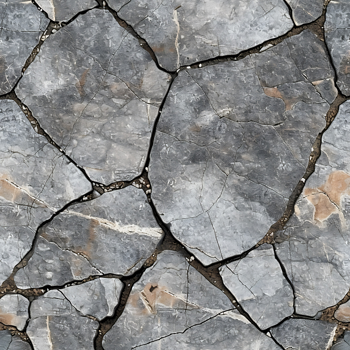 Cracked Slate Stone Ground with Weathered gray and Earthy Tones seamless PBR texture preview