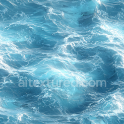 seamless Seamless 3D Water PBR Texture Featuring Realistic Ocean Surface with Dynamic Waves and White Foam Highlights texture 8k free download PBR