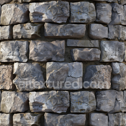 seamless Seamless 3D PBR Texture of Weathered Stone Wall with Rough, Cracked Blocks texture 8k free download PBR