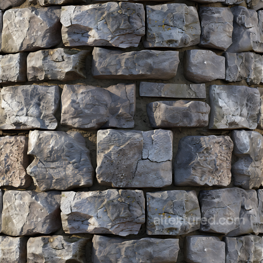 Weathered Stone Wall Seamless Texture with Rough, Cracked Blocks seamless Stone PBR texture
