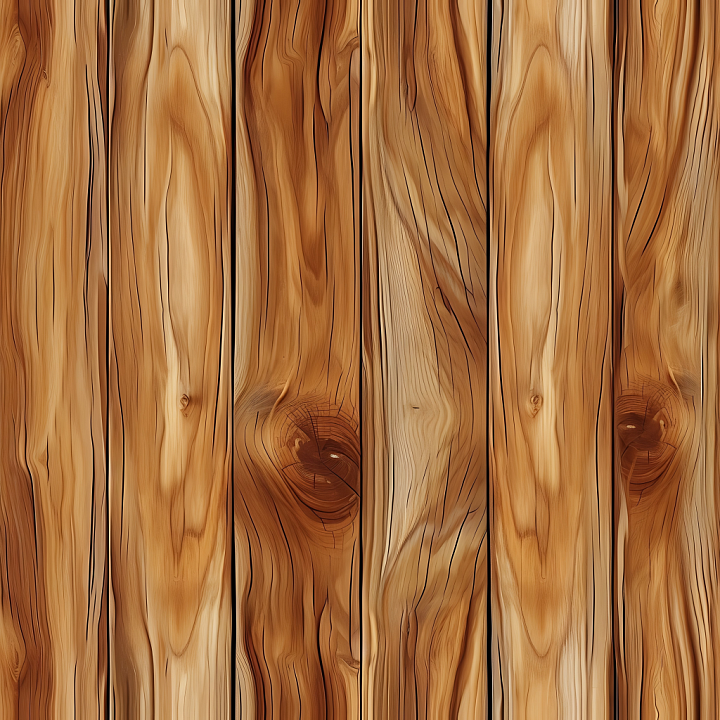 Natural Pine Wood Planks with Knots and Rich Grain seamless PBR texture preview