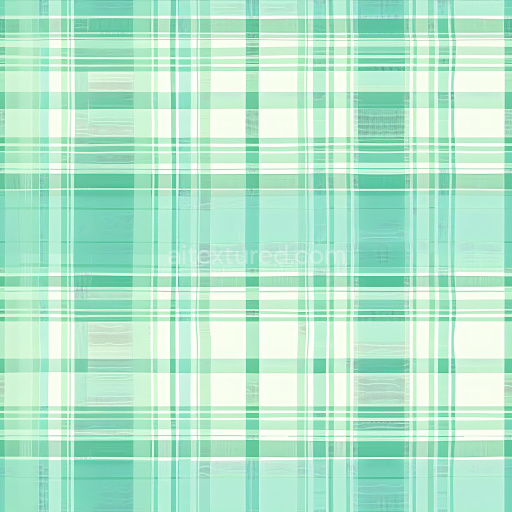Seamless 3D PBR Plaid Texture in Green and White Soft Fabric Pattern