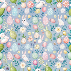 seamless Seamless 3D PBR Texture with Pastel Easter Eggs, Bunnies, and Floral Motifs texture 8k free download PBR