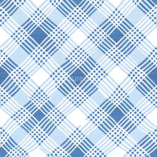 Seamless 3D PBR Texture of Blue and White Classic Plaid Pattern