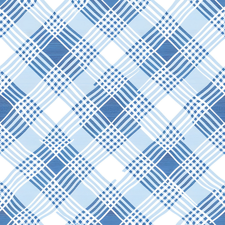 Blue and White Classic Plaid Pattern seamless PBR texture preview
