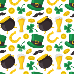 seamless Seamless 3D PBR Texture with St Patrick Icons Digital Paper Pattern texture 8k free download PBR