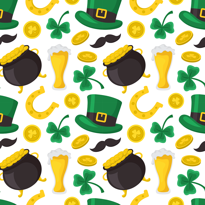with St Patrick Icons Digital Paper Pattern seamless PBR texture preview