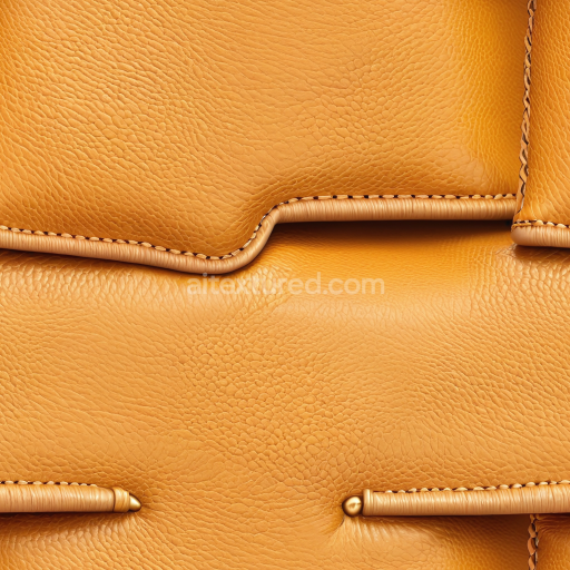 Seamless 3D Pebbled Golden Tan Leather PBR Texture with Detailed Stitching and Padded Panels