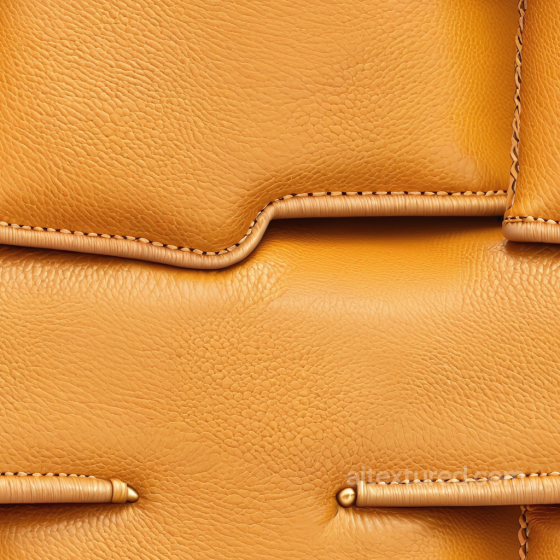 Pebbled Golden Tan Leather PBR Texture with Detailed Stitching and Padded Panels Leather texture preview