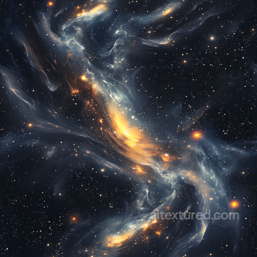 Space PBR Texture Featuring Glowing Nebula Clouds and Dynamic Starfield seamless Star, space, planets PBR texture