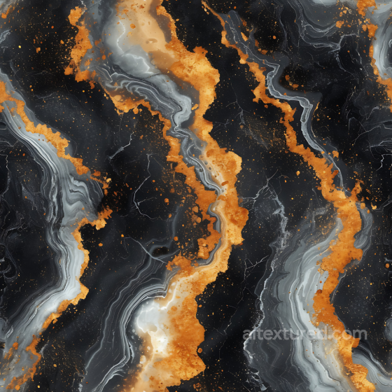Black Marble PBR Texture with Orange Rust Veins Marble texture preview