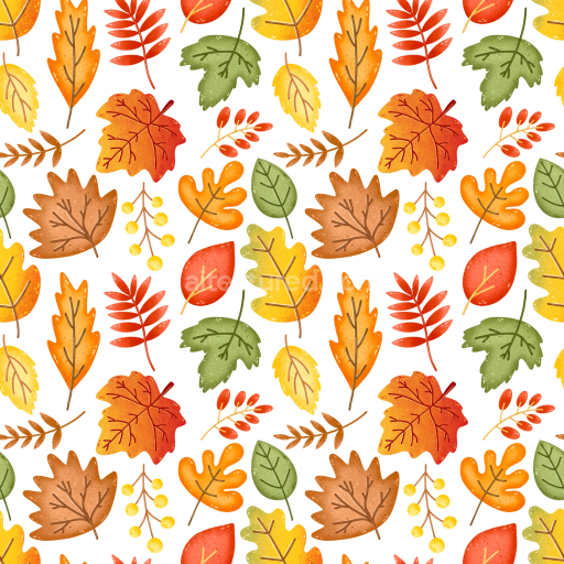 Seamless 3D PBR Texture of Colorful Autumn Leaves Pattern with Detailed Veins