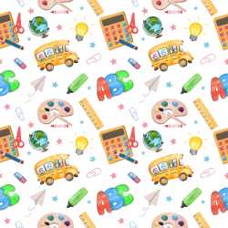Pattern Bundle - Seamless 3D Pattern PBR Texture Featuring Cartoon School Supplies Motif texture preview