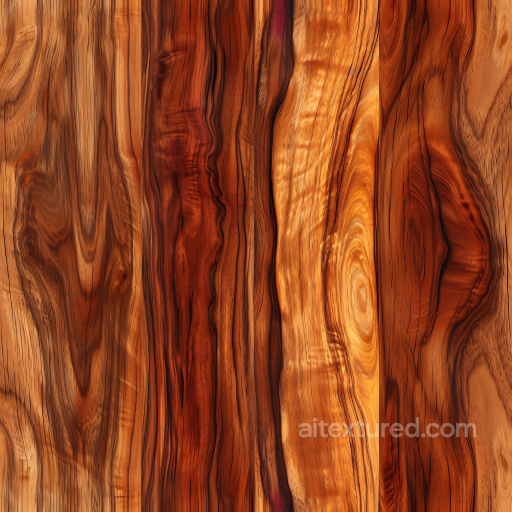 Polished Exotic Wood Planks PBR Texture with Rich Grain and Color Variations seamless Wood PBR texture